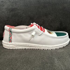 Hey Dude Wally Break Mexico Flag Mens 11 White Casual Slip-On Shoes 41847-90H